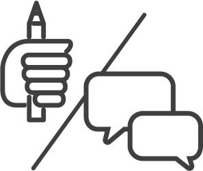 鉛筆と吹き出しのイラスト